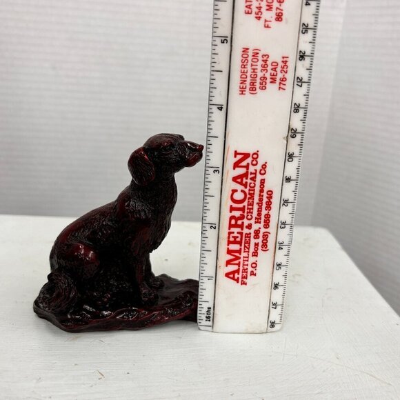 Red Resin Sitting Dog Figurine Small 1980s VTG Chinese Zodiac Feng Shui Lucky - Picture 7 of 8